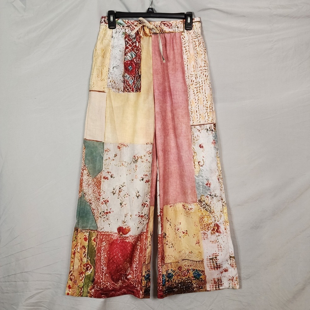 SHALL WE Size Medium Colorful Patchwork Print Boh… - image 2